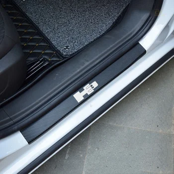 Hummer H3 Karbon Fiber Etiket Araba Kapı Eşik Plaka Scuff Pedal Korumaları Eşikleri Kapak Sticker Araba için şekillendirme