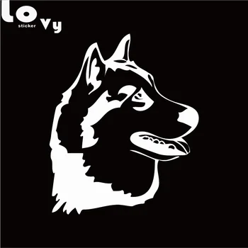 Husky Köpek, Sibirya Malamute Siluet Araba Sticker Karikatür Pet Köpek Vinil Araba Çıkartma
