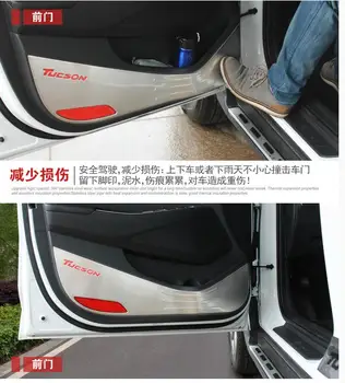 Hyundai Tucson 2016 Araba Tampon Kapı koruma Kapağı Dekorasyon 4 adet Paslanmaz Çelik Kapı Anti SET/-stil Kick-
