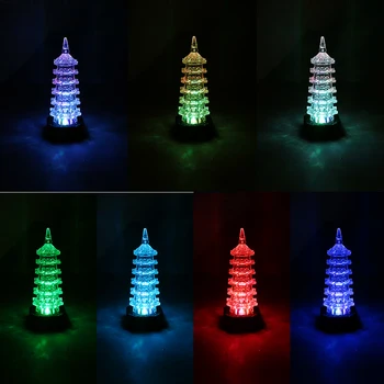 ITimo Renkli Gece Işık Kulesi Şekli Odası Dekorları Işık Başucu Uyuyan Bebek Gece Lambası Yatak Odası Dekorasyon Çocuk Gece lambası LED