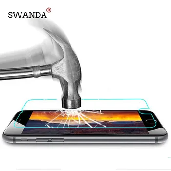 İphone 5 5s 5c Ekran Koruyucu için SWANDA 9 H 0.2 mm 2.5 D Premium Tempered Glass iPhone 7 6 6 6/7plus koruyucu film ücretsiz