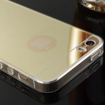 İPhone 5S SE Espelhada Cep Telefonu Kabuk Celular Apple iPhone 5 Ayna Durumda Yumuşak TPU Arka Kapak Kılıf pembe Altın Telefon kılıfı
