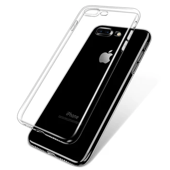 İPhone 6 6 7 8 YKSPACE Ultra İnce Yumuşak Silikon TPU Silikon Açık Durumda Artı X 10 5 5S SE Kristal Kapak Shell çanta