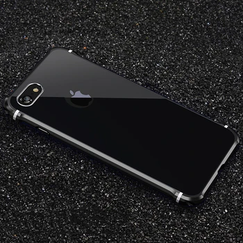 İPhone 6 6 7 İçin iPhone için 7 Kılıf Lüks Glitter İnce Sert Alüminyum Metal Tampon Zırh Koruyucu Telefon kılıfı artı