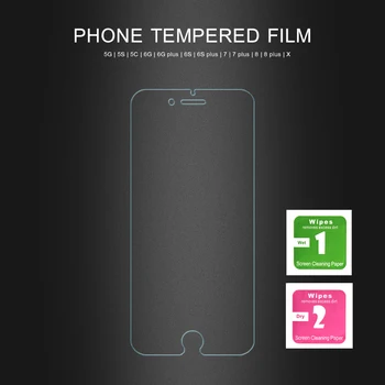 İPhone 6 Artı 4 5 6 7 8 7plus için 10 ADET Premium Tempered Cam Ekran Koruyucu artı X Sertleştirilmiş Koruyucu Film Hiçbir Paket
