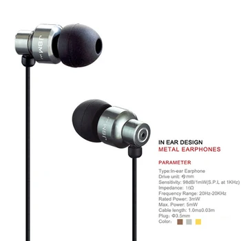 İphone 6 S Xiaomi MP3 PC İçin orijinal JBM MJ-8600 Bas kulak Kulaklık Süper Net Metal Kulaklık Gürültü izole Kulaklık