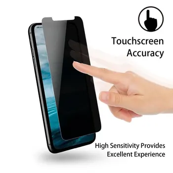 İPhone X 5.8 inç Ekran Koruyucu Tam Kapak Koruyucu Cam Film İçin VSKEY 10 adet Anti-Casus Gizlilik dayanıklı Cam