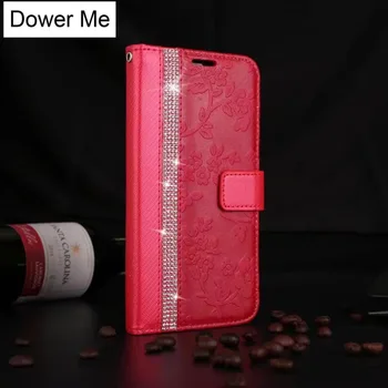 İphone X 8 7 6 6 İçin Kart Yuvası Tutucu İle çeyiz Moda Retro Çiçek Bling Elmas Cüzdan Flip Deri Kılıf Cover Plus