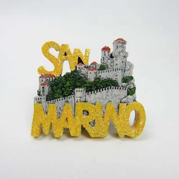 İtalya San Marino Turistik Buzdolabı Mıknatısı Yaratıcı El Yapımı Reçine Buzdolabı Manyetik Çıkartmaları Ev Dekorasyonu Dekorasyon Hediyelik Eşya