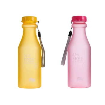 İçme Şişe Sevimli Şeker Renk Sızıntı Açık 550ml Gıda Sınıfı Plastik Su Şişesi Spor dayanıklı Süt meyve Suyu Su Şişesi Ucuz