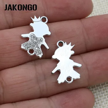 JAKONGO Kristal Gümüş Takı Yapımı Küpeler Aksesuar Bulgular DİY 22x15mm 5 adet/lot Prens Kaplama Konnektör