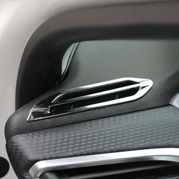 Jameo Otomatik 2 adet/Peugeot 2008 2017 Aksesuar ABS Krom İç Klima Havalandırma Datça Simli Çıkartma Seti