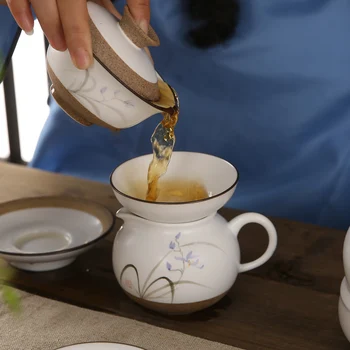 Japon Kaba Çanak Çömlek El Lotus Çay Süzgeci Setleri Fu Çay Seti Aksesuarları Kahve Filtresi Yaratıcı Seramik Süs Kung Boyalı