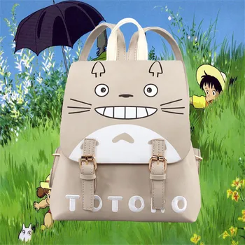Japonya Tasarımcı Karikatür Kadın PU Okul Kitap Çantası Komşum Totoro Anime Sırt çantası Hediye Sırt çantası