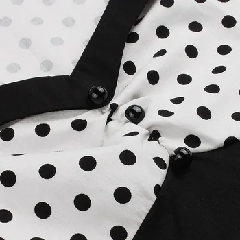 JOGTUME Klasik Vintage Tarzı Kısa Kollu puantiyeli Beyaz ve Siyah Kadın 4XL Ellili İlham Elbiseler Artı Boyutu, Retro Elbiseler