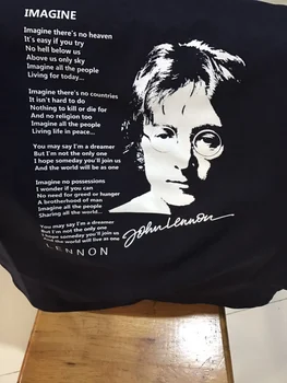John Lennon HAYAL kollu t shirt erkek kadın üst klasik rock grubu İngiltere tişörtleri