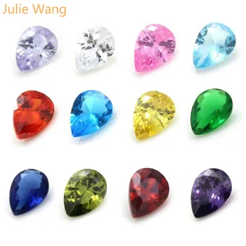 Julie Wang 12PCS/7 Şekil 5 MM Zirkon Taş Doğum DİY Takı Bulgular Yaşayan Bellek Madalyon İçin bu Madalyon Takılar Kayan paketi