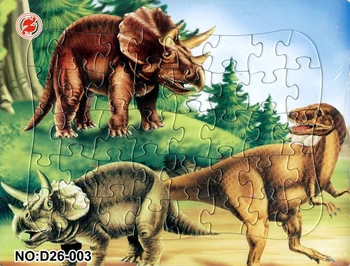 Jura 2D bulmaca tyrannosaurus dinozorlar 21*28CM 40 Adet kağıt dinozor Puzzle oyuncak boynuzlu