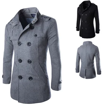Kabanlar Erkekler Açık Kış Ceket Ceket Uzun Bölüm Rüzgar Geçirmez Trençkot Jaqueta Masculina Veste Sıcak Fit Palto Ceket