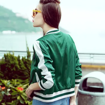 Kadın Ceket 2017 Kadın Marka Beyzbol Ceket Casual Temel Ceket Moda Kadın Giyim chaquetas mujer İşlemeli