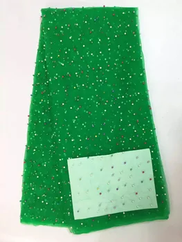 Kadın elbise için Boncuk Yüksek kalite Afrika biz tül tül örgü dantel İle Yeni JY165801,Nijeryalı gipür net dantel kumaş 5y/lot