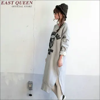 Kadın Elbise Kore Tarzı Sevimli Kız Gevşek KK1166 Elbise Kış Diz boyu Elbise Sonbahar Kış Elbise Kadın Pamuk Etek