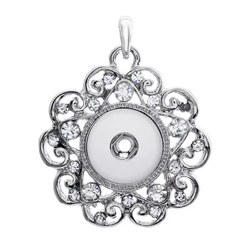 Kadın erkek Vintage aksesuarlar için 10 adet /lot 18mm metal snap düğmesi yeni mücevher çiçek kristal kolye