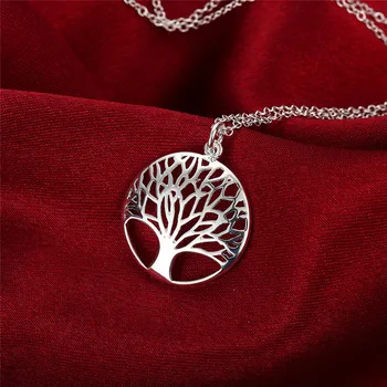 Kadın için 2016 Sıcak yeni Gümüş ağaç kolye Moda Takı düğün hediye Üst kalite N802