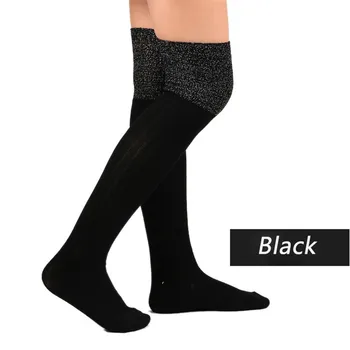 Kadın Kış Yeni Yüksek Diz Çorap SONBAHAR Üzerinde Örme Sıcak Katı Bacak Isıtıcıları Kaban Çorap Çizme Kesim Bacak Isıtıcıları Fırfır Tasarım
