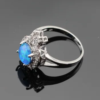 Kadın Noel Hediyesi İçin Avustralya Mavi Opal Gümüş Renk Takı Setleri Kolye Halka Küpe Kolye Ücretsiz Mücevher Kutusu Yüzük