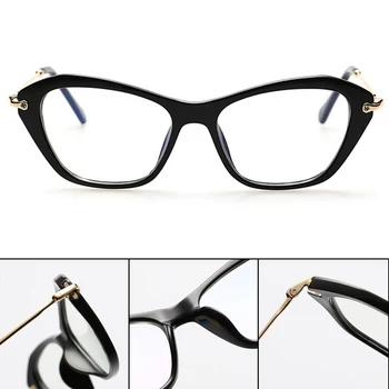 Kadın Retro Seksi Gözlük Çerçeve Moda Kedi Gözü Açık Lens bayanlar Gözlük