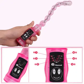 Kadın Seks Ürünleri İçin 6 Hız Jelly Titreşimli Anal Boncuklar Popo Fiş AV Vibratör Yetişkin Seks Oyuncakları