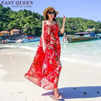Kadın yaz plaj uzun yaz dekolte elbiseli kadın yaz çiçek plaj KK248 yazlık elbise giymek