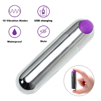 Kadınlar için Seks Oyuncakları su Geçirmez İKOKY 10 Hızlı USB Şarj edilebilir G-spot Masaj Mini Bullet Vibratör Güçlü Titreşim