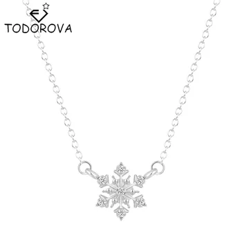 Kadınlar için Todorova 10 adet Basit Gümüş Altın Zincir Kolye, Elmas kar Tanesi Yıldız Kristal Kolye Şirin Hediye Büyük İndirim Kızı