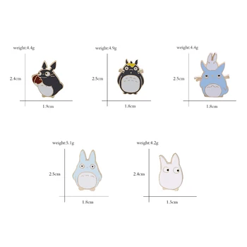 Kadınlar İçin Moda Yaratıcı Karikatür Anime Totoro Broş Erkek Kawaii Kedi Emaye Pin Kot Ceket Rozetleri 5 Tarzı Şirin Broş İğne