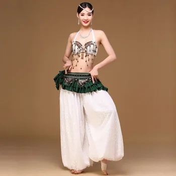 Kadınlar Kabile Tarzı Oryantal Dans Kostüm 2 Resimler Sütyen Bohemya Pantolon Profesyonel Oryantal Dans Kostüm Boncuklu