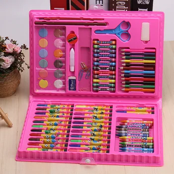 Kalem Kalem Kalem Makas Klip Lapiz Renk Renk Kalem Çocuk Boyama Kırtasiye Okul Sanat Araçları 86pcs Suluboya
