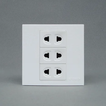 Kalite Üçlü Elektrik Bağlantı Prizine Dayanıklı AC Güç Soketi Plaka Panel Beyaz Rengi Kullanarak Dünya çapında