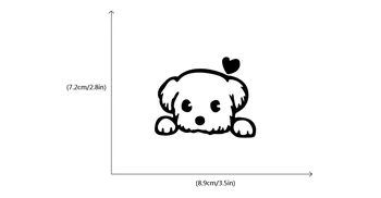 Kalp Işık İle sevimli Köpek Çocuk Odası Ev Dekorasyonu Sticker Karikatür Hayvan Vinil Duvar Sticker Anahtarı