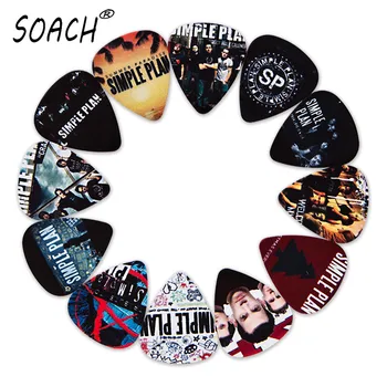 Kalınlık yeni gitar SOACH 10 adet 3 çeşit bass Popüler punk grubu simple plan kaliteli baskı Gitar aksesuarları resimleri alır