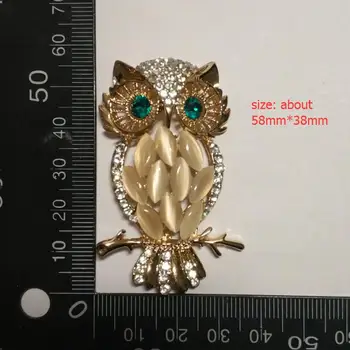 Kaplan totem ücretsiz kargo baykuş ayakta şube kalite notu opal yapay elmas kristal broş yaka pin broş vahşi fashionjewelry