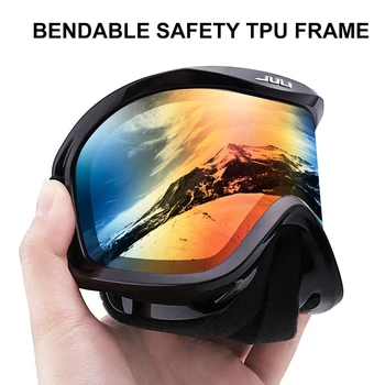 Kar Gözlüğü,Kar Spor Gözlük Gözlük Erkekler Kadınlar için Anti-sis UV Koruması Çift Lens ile Snowboard Gözlüğü maske