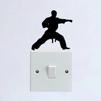 Karate Spor Vinil Moda Işık 6SS0339 Etiket Yatak Odası Duvar Çıkartması Geçin