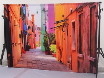 KATE Fotoğraf arka Plan Renkli Şehir arka Planında İtalyan Sokak Zemin Romantik Düğün Stüdyo İçin Doğal arka Planında arka Planında