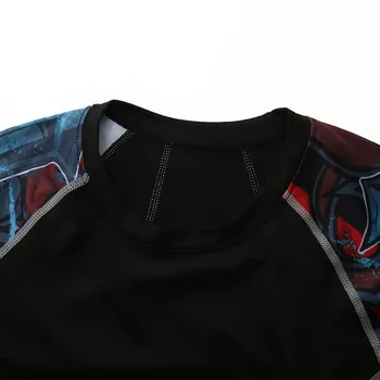 Katılmak için yeni 2017 erkekler uzun kollu sıkıştırma 3 d çizgi film kahramanı superman, kaptan Amerika T-shirt tayt spor adamı & T-shirt