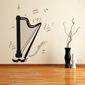 Kendinden Yapışkanlı DİY Ev Dekorasyonu Tüm Nota Oturma Odası Dekoratif Harp Duvar Sticker Çıkarılabilir Türlü