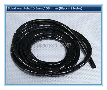 KİMLİĞİ 3 mm x 4 mm 20 FİT/(6) Spiral Wrap Tüp Siyah Kablo Tidy Wrap PC Ev Sinema TV Yönetimi Organize Kit OD