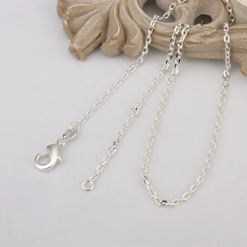 Klasik 925 gümüş zincir 2 mm çapında Kare moda Bayan Rolo gümüş takı DİY takı hızlı teslimat kolye