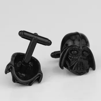 Klasik Film Serisi Star Wars Darth Vader Maskesi Şık Siyah Mücevher Düğün Hediye Ücretsiz Kargo Kol Düğmeleri